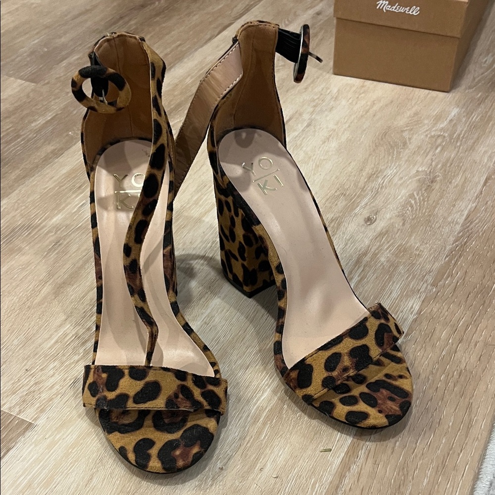 Yoki Cheetah Block Heels